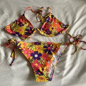 AMAZON Floral Bikini Set - Yellow/Pink